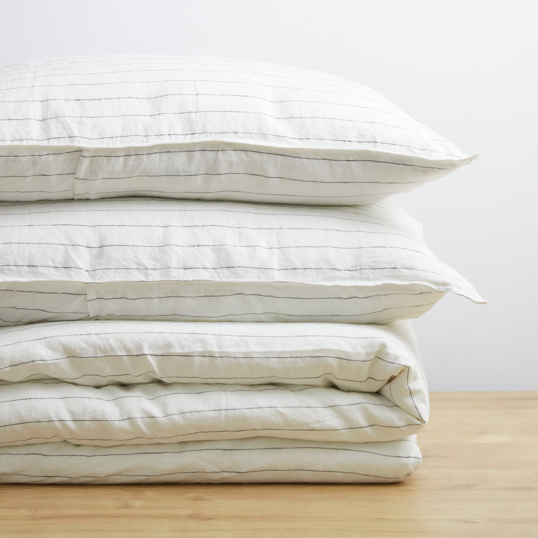 Stripe, Duvet Cover Set, 100% French Flax Linen