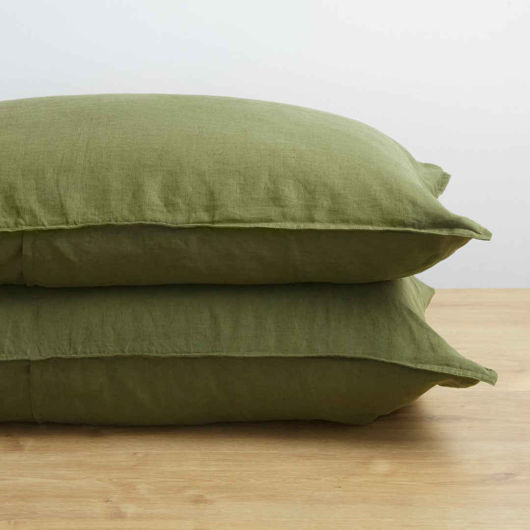 🎁 Olive, Pillow Cover Set, 100% French Flax Linen (100% off)
