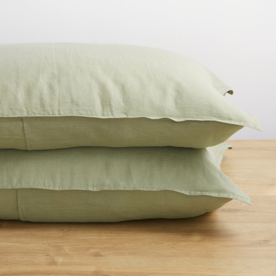 🎁 Sage, Pillow Cover Set, 100% French Flax Linen (100% off)