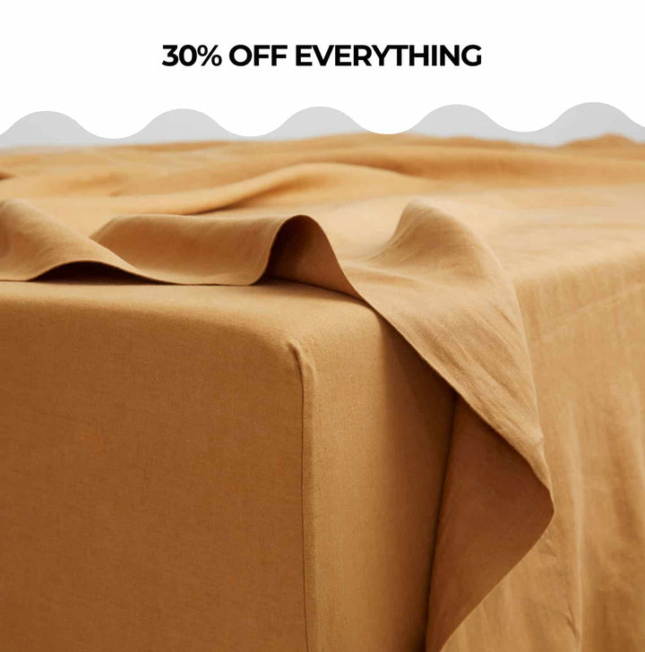 Cinnamon, Fitted Sheet, 100% French Flax Linen