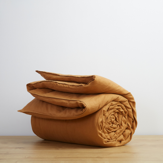 Cinnamon, Linen Duvet Cover, 100% French Flax Linen