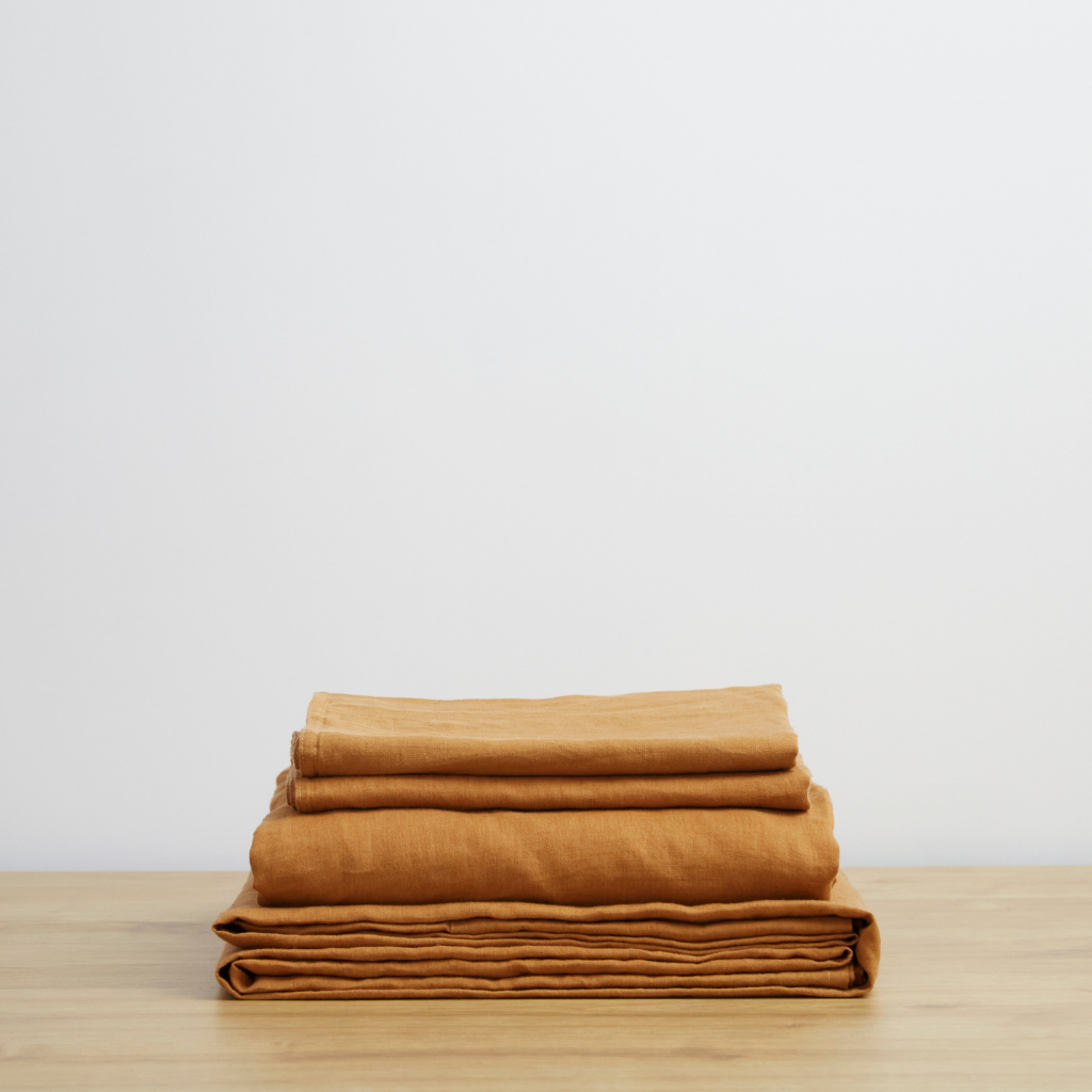 Cinnamon, Linen Sheet Set, 100% French Flax Linen
