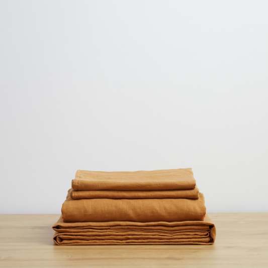 Cinnamon, Linen Sheet Set, 100% French Flax Linen