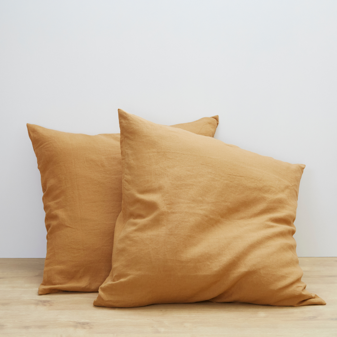 Cinnamon, Linen Pillow Cover Set, 100% French Flax Linen