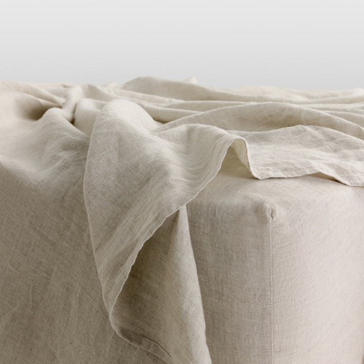 Natural, Linen Fitted Sheet, 100% French Flax Linen