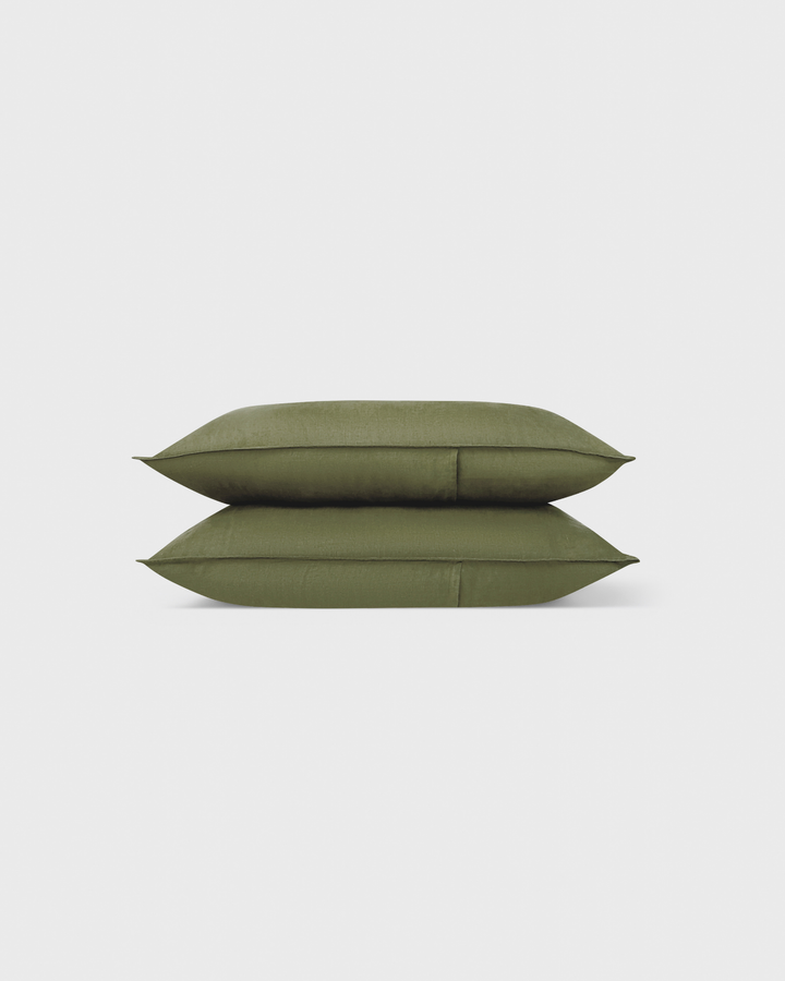 Olive, Pillow Cover Set, 100% French Flax Linen
