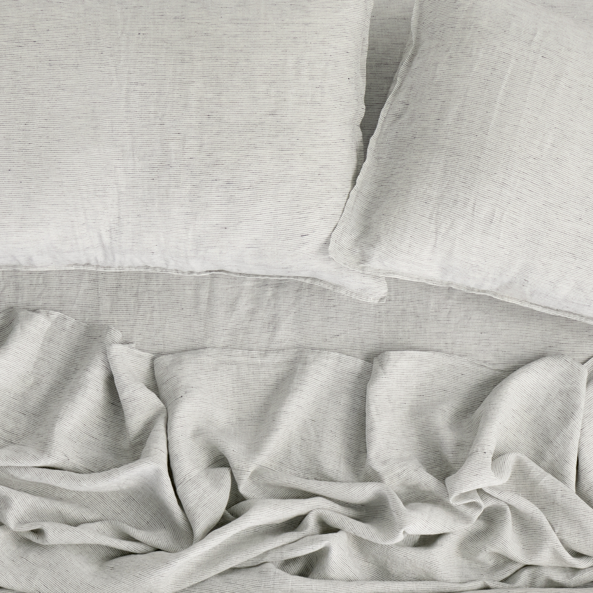 Pencil Stripe, Linen Flat Sheet, 100% French Flax Linen