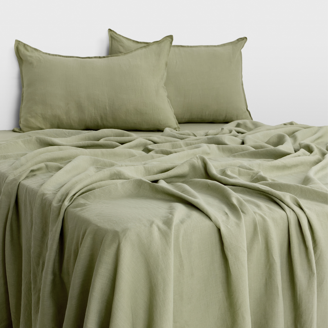 Sage, Linen Sheet Set, 100% French Flax Linen