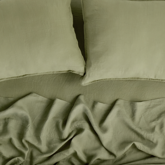 Sage, Linen Flat Sheet, 100% French Flax Linen