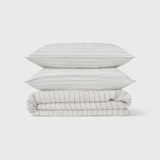 Stripe, Duvet Cover Set, 100% French Flax Linen