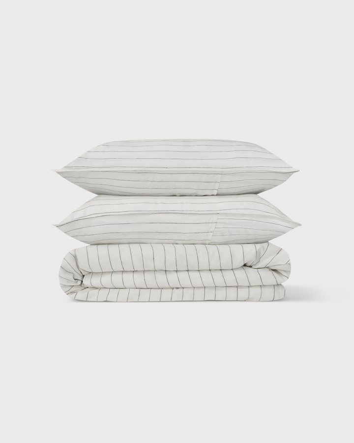 Stripe, Duvet Cover Set, 100% French Flax Linen