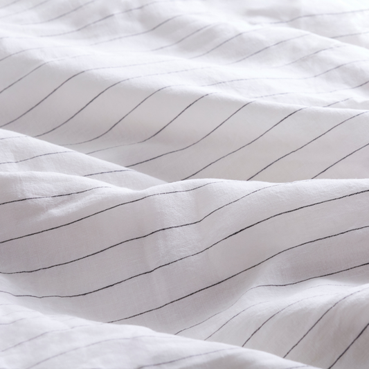 Stripe, Linen Flat Sheet, 100% French Flax Linen